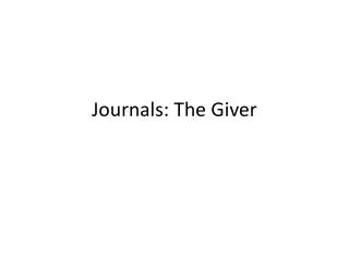 journals the giver