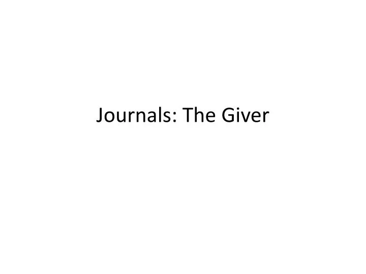 journals the giver