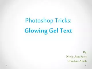 photoshop tricks glowing gel text