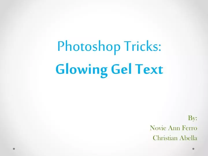 photoshop tricks glowing gel text