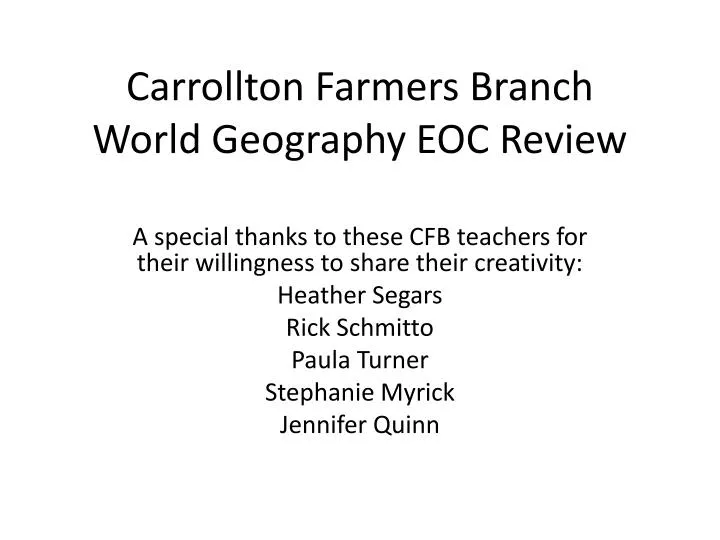 carrollton farmers branch world geography eoc review