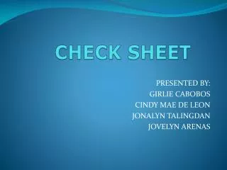 check sheet