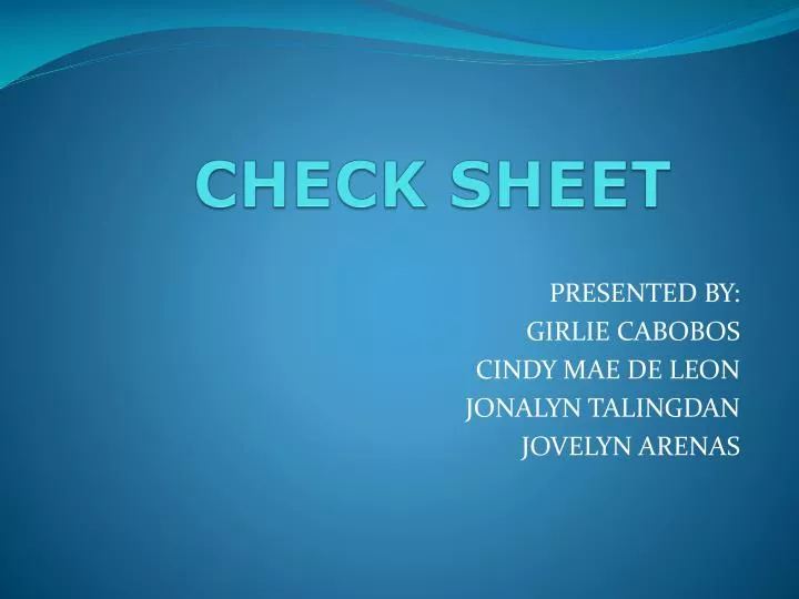 check sheet