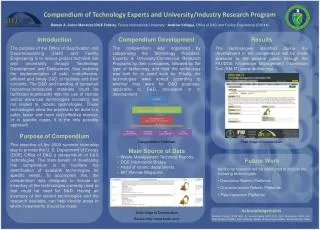 Compendium of Technology Experts and University/Industry Research Program