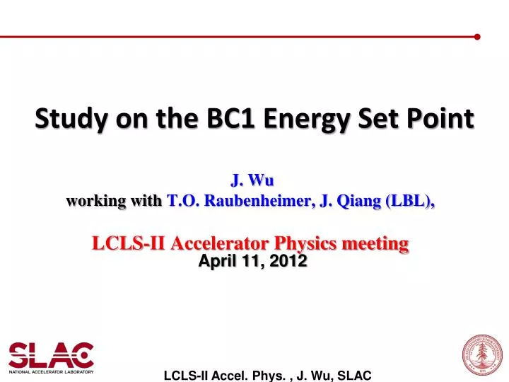 study on the bc1 energy set point