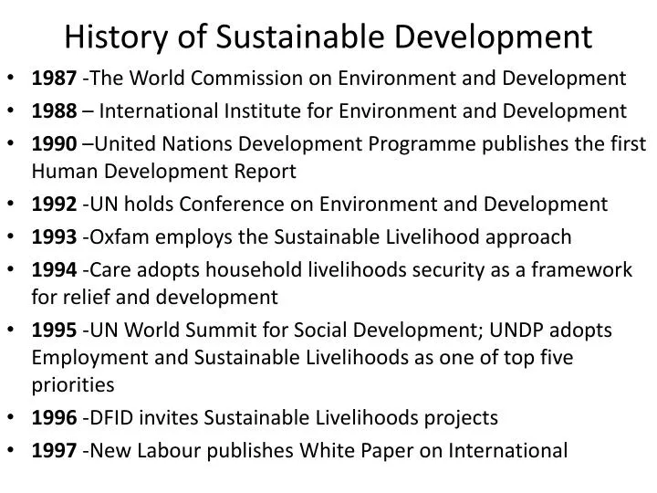 history of sustainable development