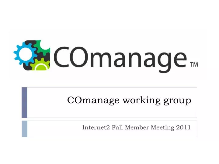 comanage working group