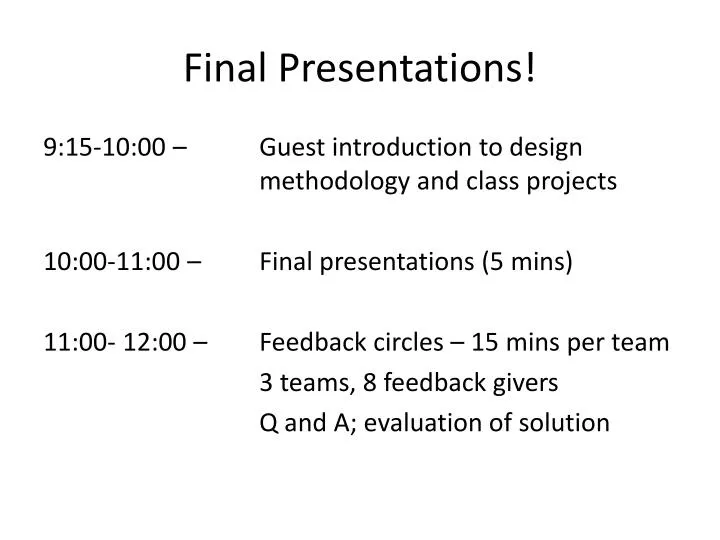 final presentations