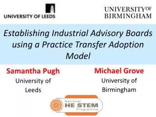 Establishing Industrial Advisory Boards using a Practice Transfer Adoption Model
