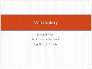 Vocabulary