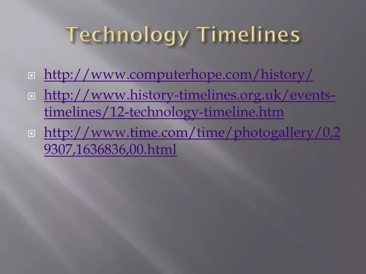 technology timelines