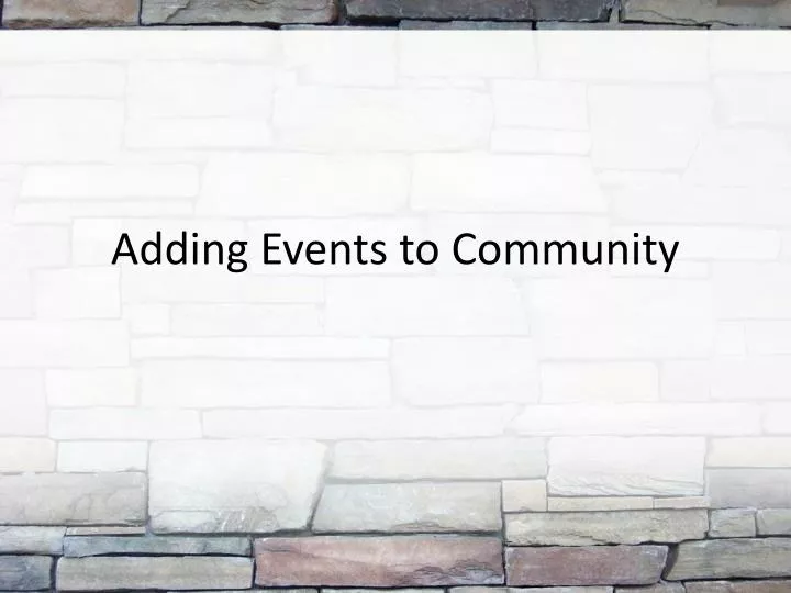 adding events to community