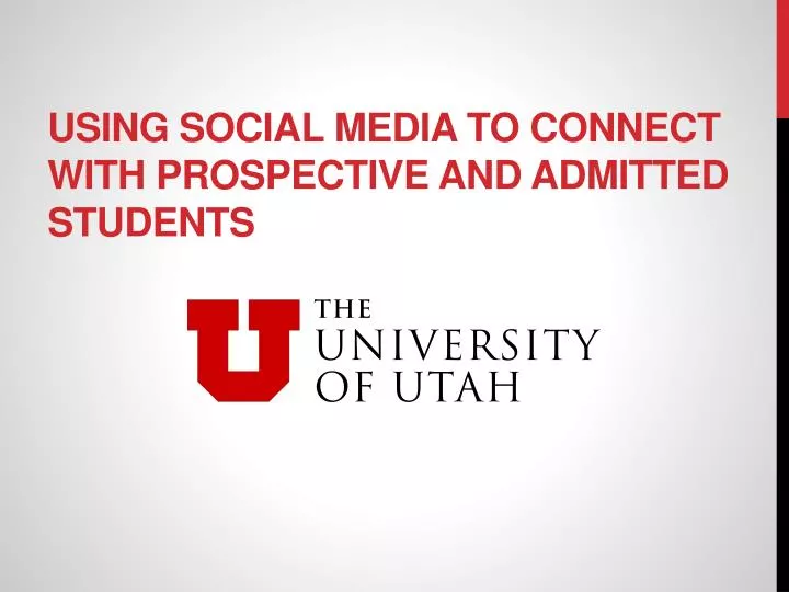 using social media to connect with prospective and admitted students