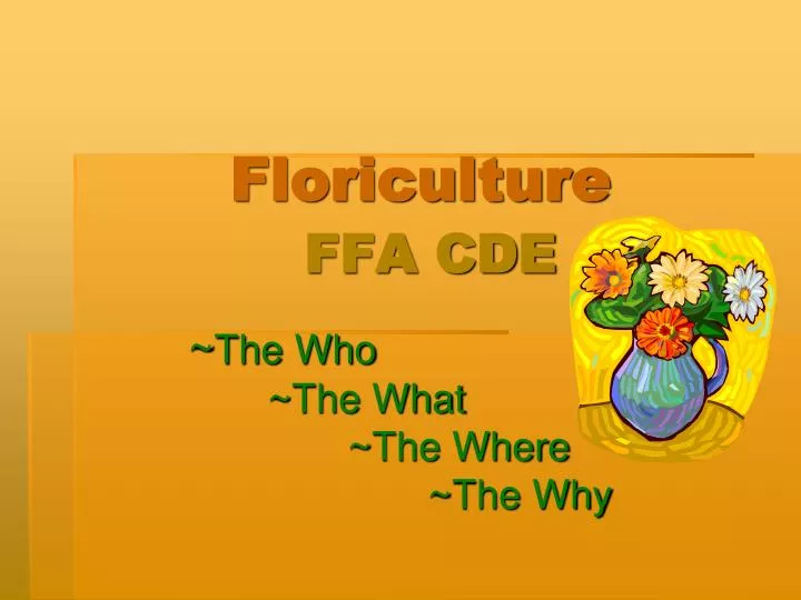 floriculture ffa cde