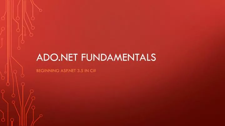 ado net fundamentals
