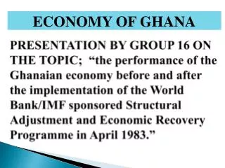 ECONOMY OF GHANA