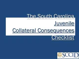 The South Carolina Juvenile Collateral Consequences Checklist