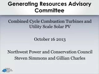 Generating Resources Advisory Committee