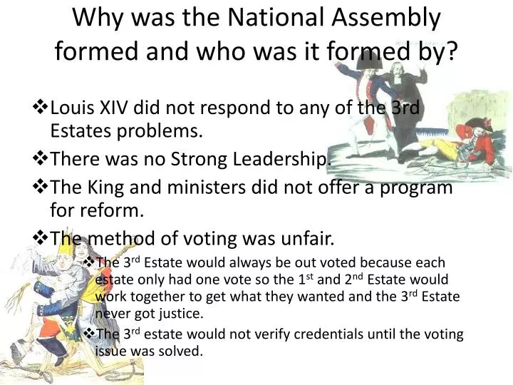 why was the national assembly formed and who was it formed by