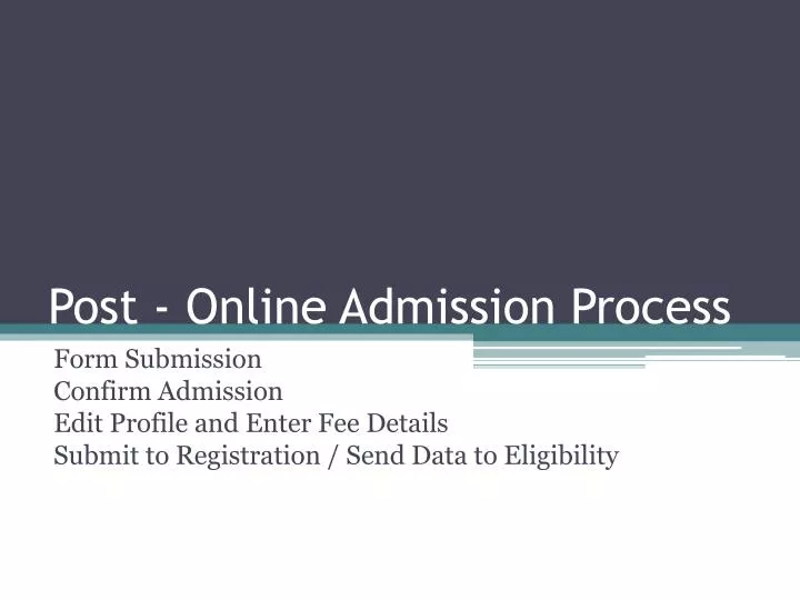 post online admission process