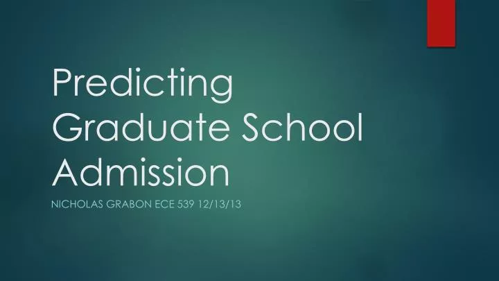 predicting graduate school admission
