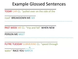 Example Glossed Sentences