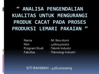 siti rahmah 41612010003