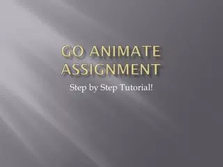 Go Animate Assignment