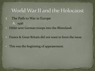 World War II and the Holocaust