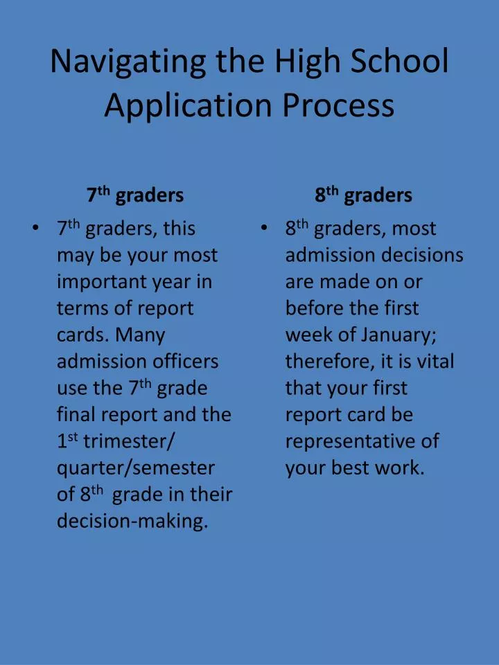 navigating the high school application process