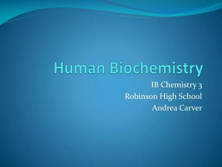 human biochemistry