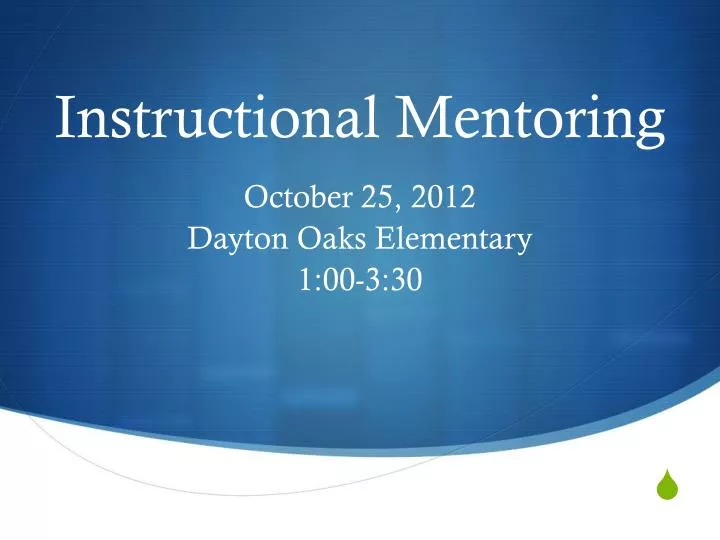 instructional mentoring