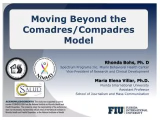 Rhonda Bohs, Ph. D Spectrum Programs Inc. Miami Behavioral Health Center