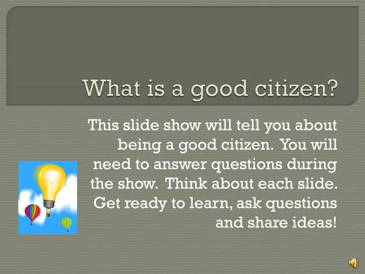 what is a good citizen