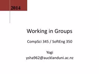 working in groups