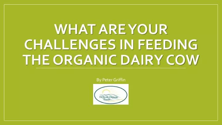 what are your challenges in feeding the organic dairy cow