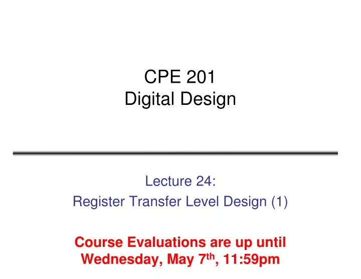 cpe 201 digital design