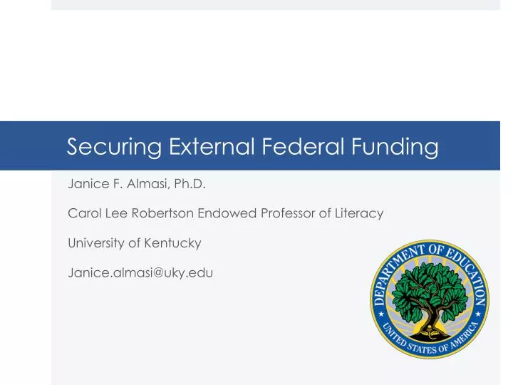 securing external federal funding