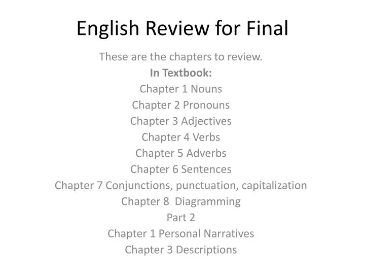 english review for final