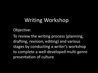 Writing Workshop