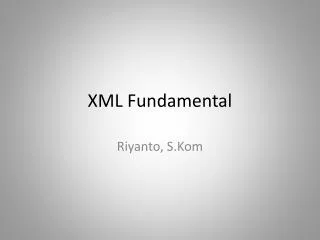 xml fundamental