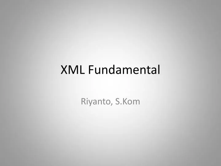 xml fundamental