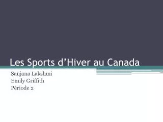 les sports d hiver au canada