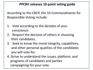 PPCRV releases 10-point voting guide