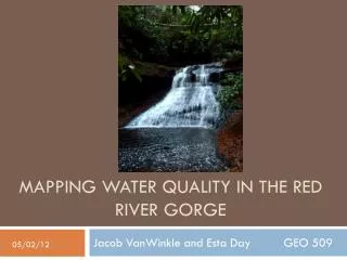 Mapping Water Quality in the Red River Gorge