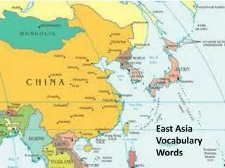 East Asia Vocabulary Words