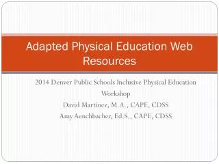 Adapted Physical Education Web Resources