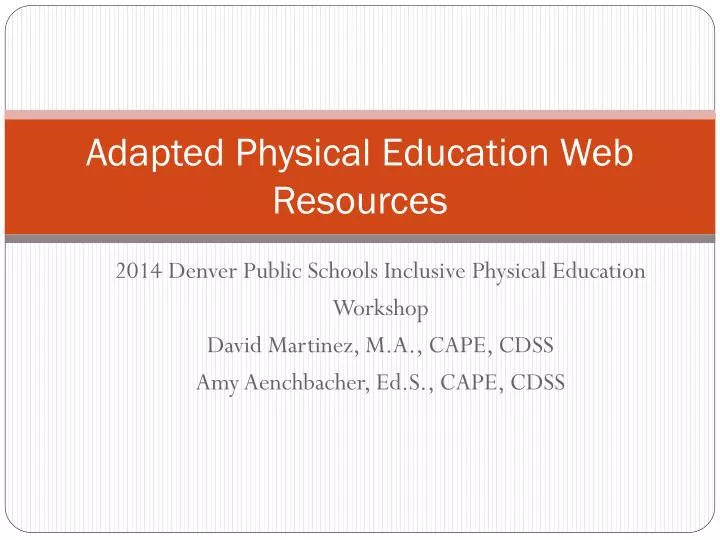 adapted physical education web resources