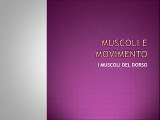 muscoli e movimento