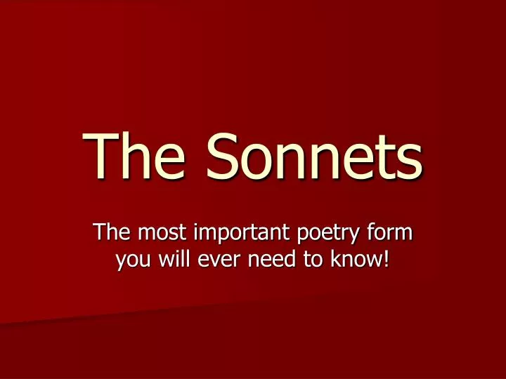 the sonnets